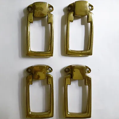 4 Mid Century 3  X 1.5  Brass Finish Wardrobe Louver Door Pull Knob Handles • $20