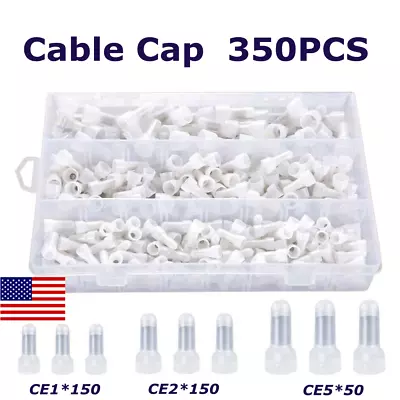 350PCS AWG22-16/16-14/12-10 Transparent Closed End Crimp Cap Wire Connectors Kit • $12.89