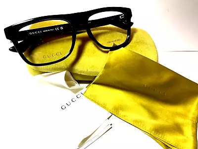 NEW  AUTHENTIC GUCCI MENS EYEGLASSES FRAME 11170  BLACK 001 W/ CASE • $115