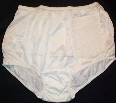 $18.99 • Buy 3 Size 6 Nylon White Panties W/ Secrete Lace Pocket For Cash, Card, Condoms Etc