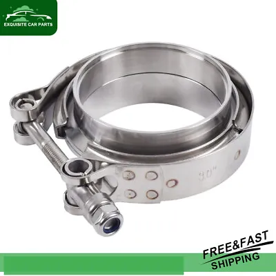 3  Inch V Band Exhaust Clamp Kit With Flange Male Female Stainless Steel • $13.89