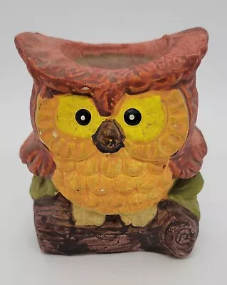 Vintage Ceramic 3.5  Tall Owl Candle Holder • $19.99