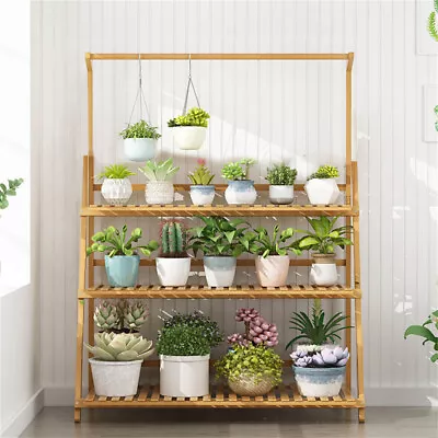 Plant Flower Pot Shelf Stand Bookcase Leaning Garden Storage Rack Display Ladder • $30.93