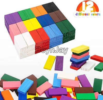 £10.49 • Buy 240pcs 10 Colors Authentic Standard Wooden Children Kids Domino Games Board Game
