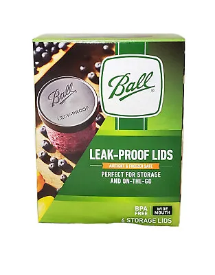 $15.99 • Buy Ball Mason Jar Lids Wide Mouth Leak-proof Storage Lids Jar Caps (WIDE) 6 In Box 