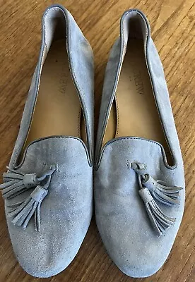 J. Crew Gray Cora Suede Leather Tassel Loafer Size 6.5 • $27.95