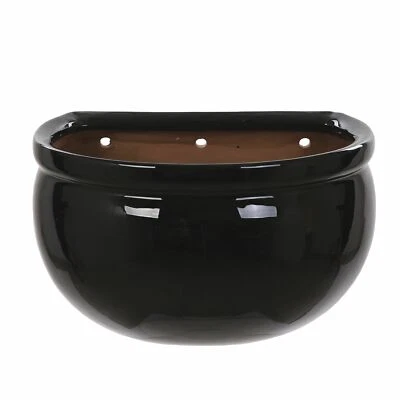 £14.99 • Buy Black Ceramic Wall Planter Pot - Frost Proof