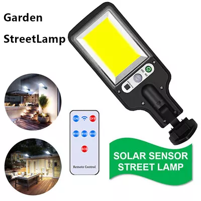 6000W LED Solar PIR Motion Sensor Wall Street Light Outdoor Garden Security Lamp • £6.45