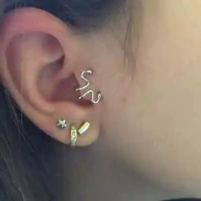 1pc Womens Ear Cuff Earrings Helix Cartilage Stud Fake Clip On Silver Gold Girls • £3.21