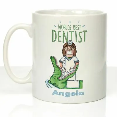 £13.99 • Buy Personalised Worlds Best Dentist Mug For Her. Dental Surgery Christmas Gift Idea