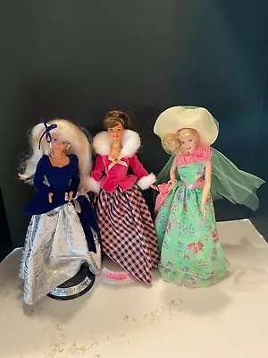 $36 • Buy 2002 Simply Charming-1997 Winter Rhapsody-1996 Winter Velvet Barbie Dolls
