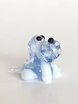 Miniature Collectibles Glass Animal Figurines Blue Dog • $5.50