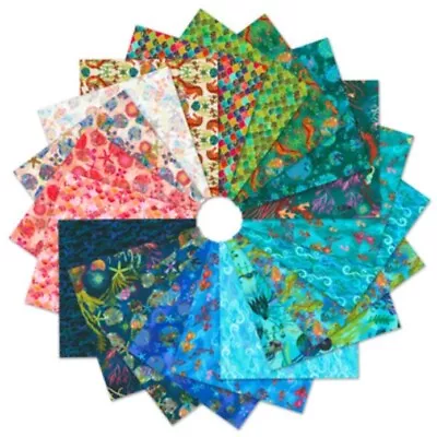 5  Charm Pack Squares - Oceanica Complete Collection Cotton Fabric M520.37 • $12.97