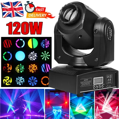 £69.99 • Buy 120W LED Moving Head Light RGBW Gobo Spot Disco DJ Stage Lighting DMX Party UK✨