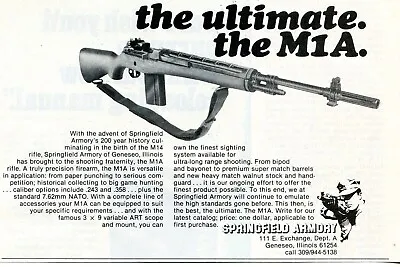 1979 Small Print Ad Of Springfiled Armory M1A Rifle • $9.99
