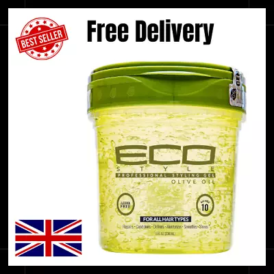 Ecostyle Olive Oil Styling Gel Green- All Day Hold Alcohol Free Paraben Free • £5.19