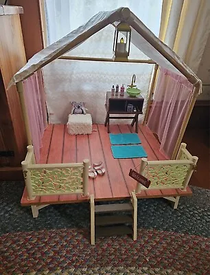 American Girl Doll Kira’s Comfy Platform Camping Tent W Some Furniture Playset • $275