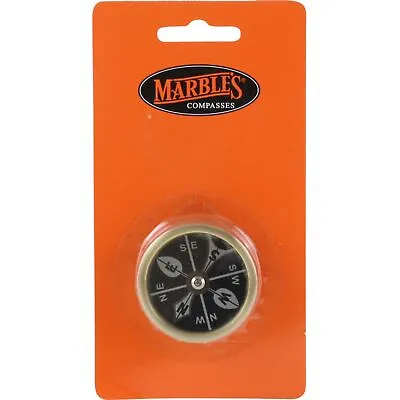 Marbles Brass Large Pocket Compass Camping Waterproof Revolving Black Face • $11.45