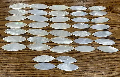 Antique Hand Carved Mother Of Pearl X39 Gaming Counters -  Hand Carved Mop Chips • $129.95