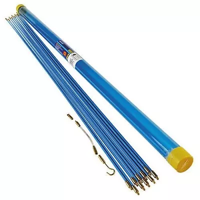 10M Cable Access Kit 1M X 10 Electricians Puller Rods Wires Draw Push Pulling • £13.99