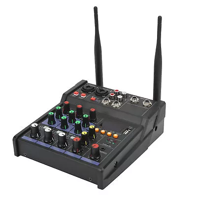 4 Channel Small BT Stereo Mixer With 2 Wireless Mics Family Stereo Processor SLS • £54.82