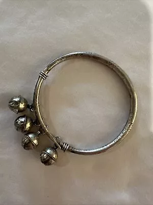Sterling Silver Antique Child Rattle Bracelet • $30