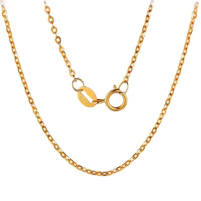 18K Solid Gold O Chain Necklace Beautiful Charm Jewelry 18  Stamped Au750  • $39.56