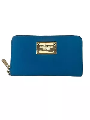 Michael Kors Blue Wallet Womens Zip Close 6.5”x4.75” New • $39.99