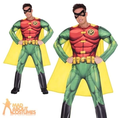 £38.99 • Buy Adult Mens Robin Costume Batman Superhero Book Day Week Fancy Dress Outfit