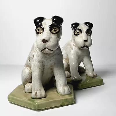 $125 • Buy Vintage Takahashi Ceramic Jack Or Fox Terrier Dog Figurines Statues Set Of 2