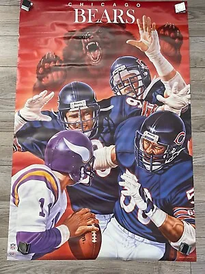 VINTAGE 1988 CHICAGO BEARS 24 X 36  Brown Art Poster NFL Vikings BRAND NEW!! • $15