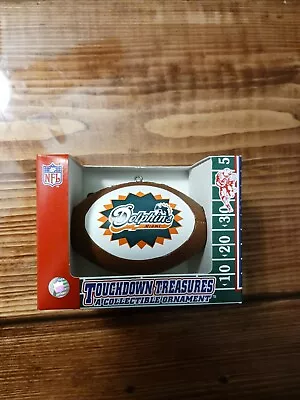 Miami Dolphins Mini Football Touchdown Treasures Ornament • $11.95