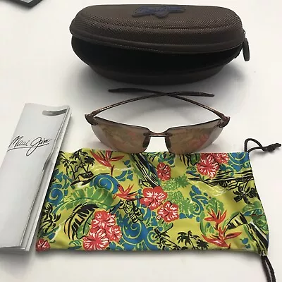 Maui Jim Banzai MJ -Sport MJ-425-26 PC-BG 61-[] 12-127 Brown Sunglasses & Case • $79.95