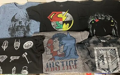 Justice League Lot Of 6 Graphic T Shirts Adult Medium Batman Superman Flash • $14.99