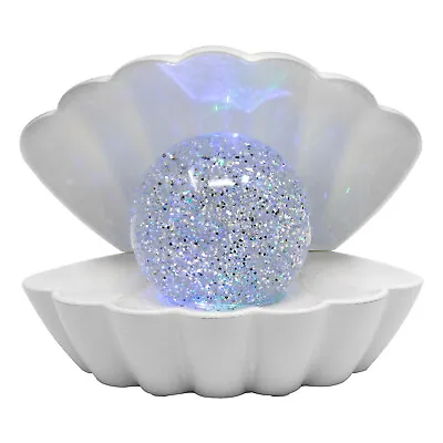 Clam Sea Pearl Shell LED Colour Changing Lamp Bedside Night Mood Decor Light USB • £18.95