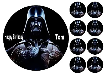 Personalised Edible Decor Icing Sheet Any Name/age Darthvader Cake Topper • £5.49