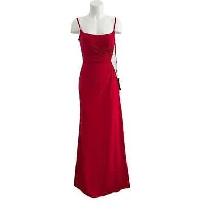 La Femme Red Ruched Cutout Gown Style 30439 Size 2 NEW • $115