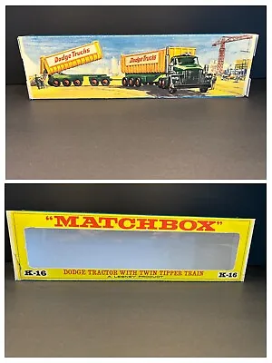 Matchbox Lesney King Size K 16 Dodge Twin Dumper Empty  Repro Box Set • $23.98