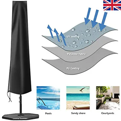 £7.15 • Buy Large Heavy Duty Garden Parasol Cover Patio Umbrella Waterproof 1.9 X 0.3m Black