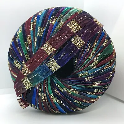 Memento Royale Berlini Glitter Ribbon Yarn #143 Tapestry With Gold Metallic 50gr • $9.99