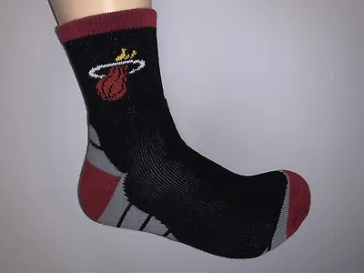 Miami Heat Nba Basketball Logo Mens 1/4 Length Socks Large • $9.29