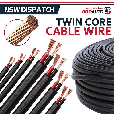 Twin Core Wire Battery Cable 12V 24V Black Red Electric Auto Trailer Boat Wiring • $13.94