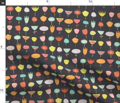 $13.60 • Buy 1950S Martini Floral Midcentury Flowers Modern Spoonflower Fabric By The Yard