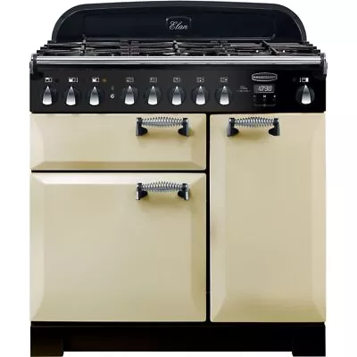 Rangemaster ELA90DFFCR Elan Deluxe 90cm Dual Fuel Range Cooker 5 Burners Cream • £2449