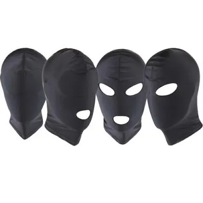 £6.73 • Buy Black Headgear Face Mask Elastic Breathable Open Eyes Mouth Spandex Costume Hood