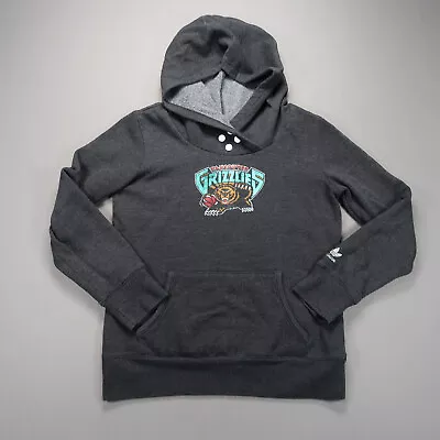 VINTAGE Vancouver Grizzlies Hoodie Womens Medium Black Heather Adidas Memphis * • $17.44