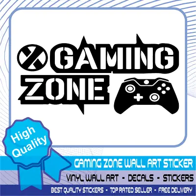£3.99 • Buy Gaming Zone Wall Stickers Xbox One Controller Gamer Vinyl Decals Kids Bedroom