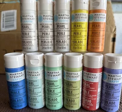 Martha Stewart Multi-Surface Acrylic Craft Paint Mixed Colors Lot Of 11 - 2oz. • $35.08