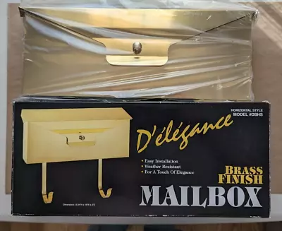 D'elegance Brass Mailbox Horizontal With Hooks 15  DSHS - Vtg • $39.99