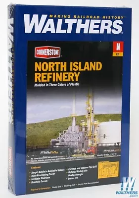 Walthers 933-3219 North Island Oil Refinery Kit - 8-1/16 X 5  : N Scale • $33.99